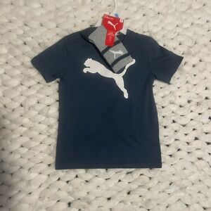 Puma Kids Dark Blue Tee with White Logo